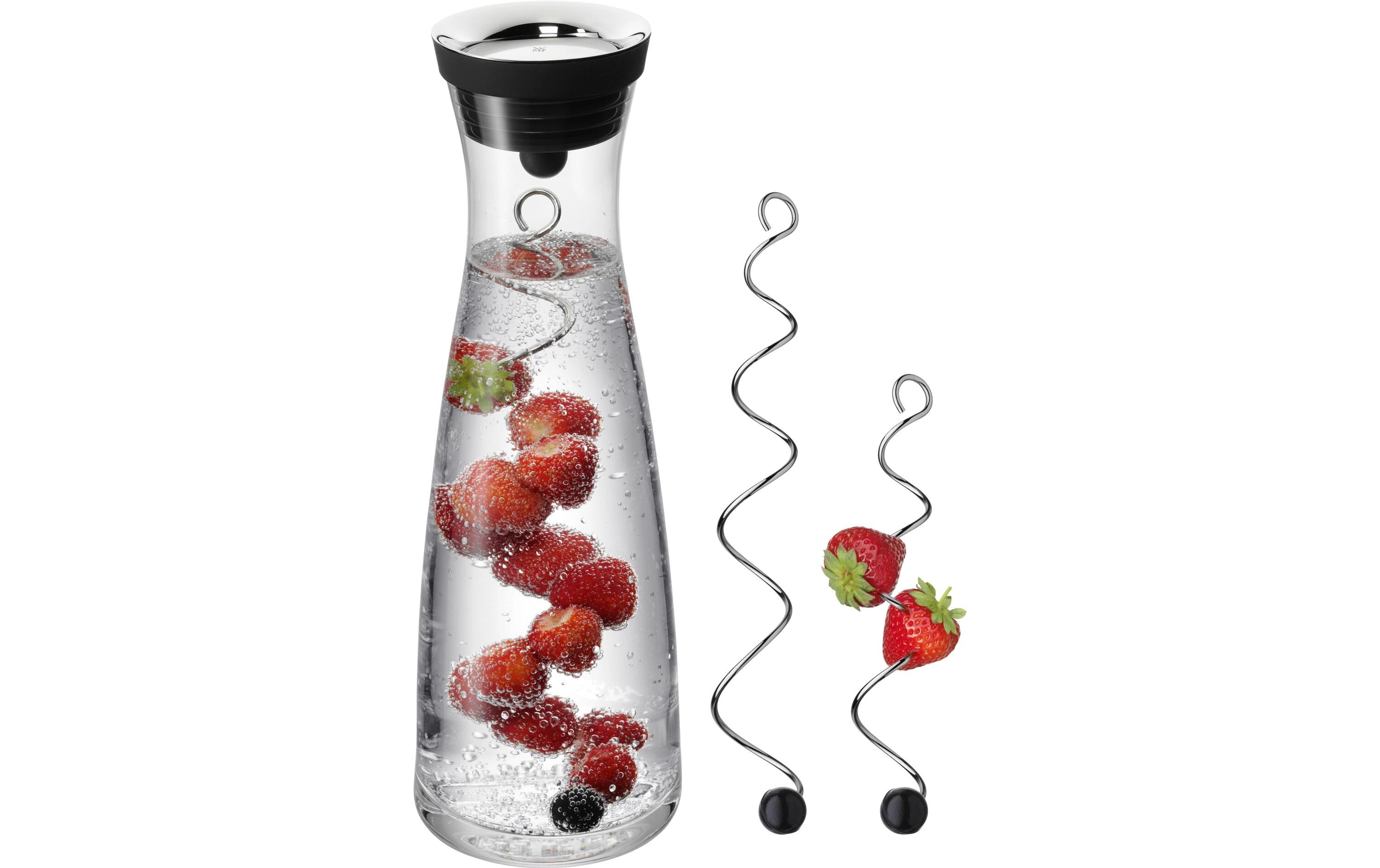Karaffe mit 2 Fruchtspiessen 1 l, TransparentWasserkaraffe
