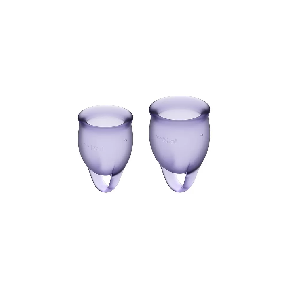 Satisfyer Feel Confident Menstruationskop, Purple - 2 stk.