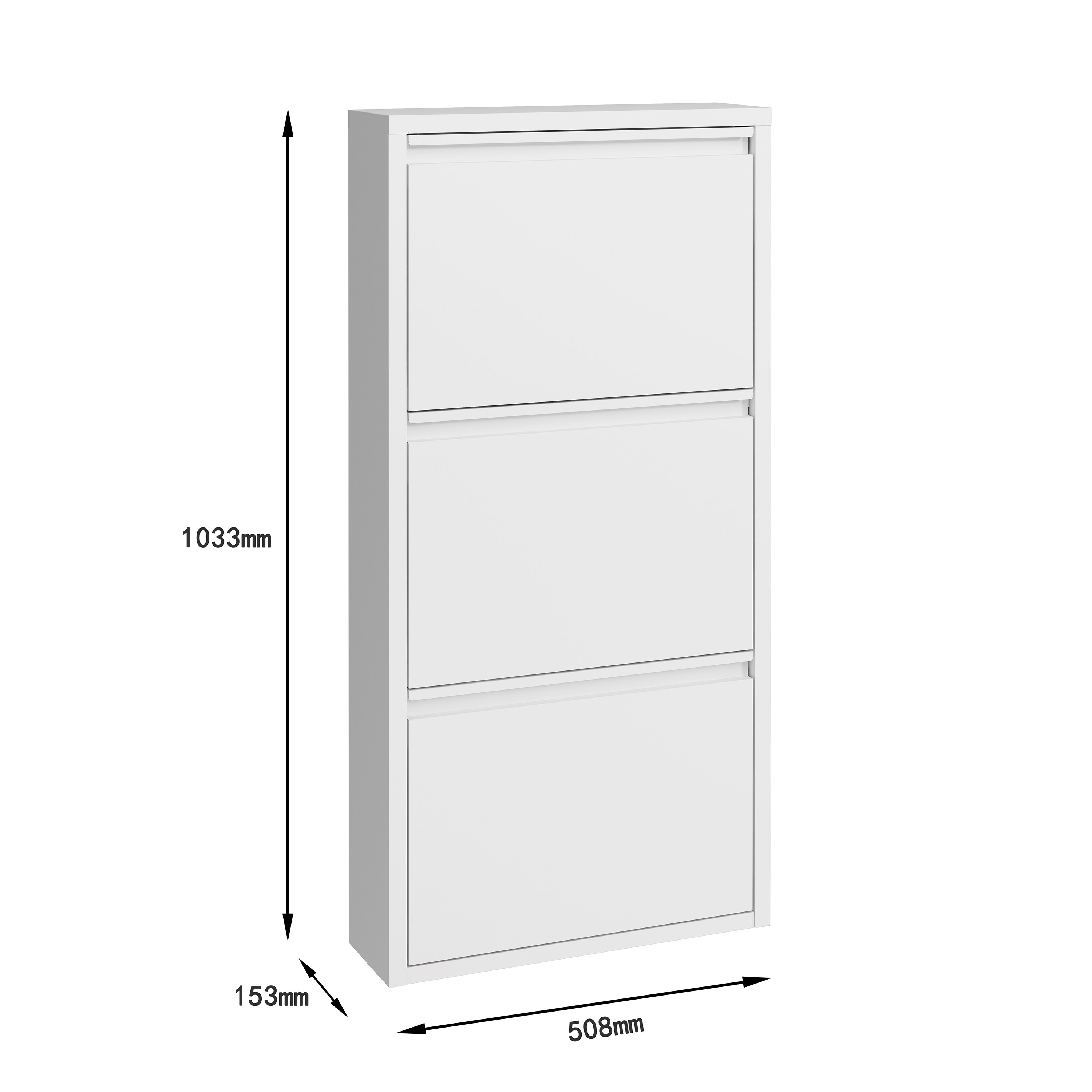 Schuhschrank Metall ROMEO 50 x 103 cm weiss