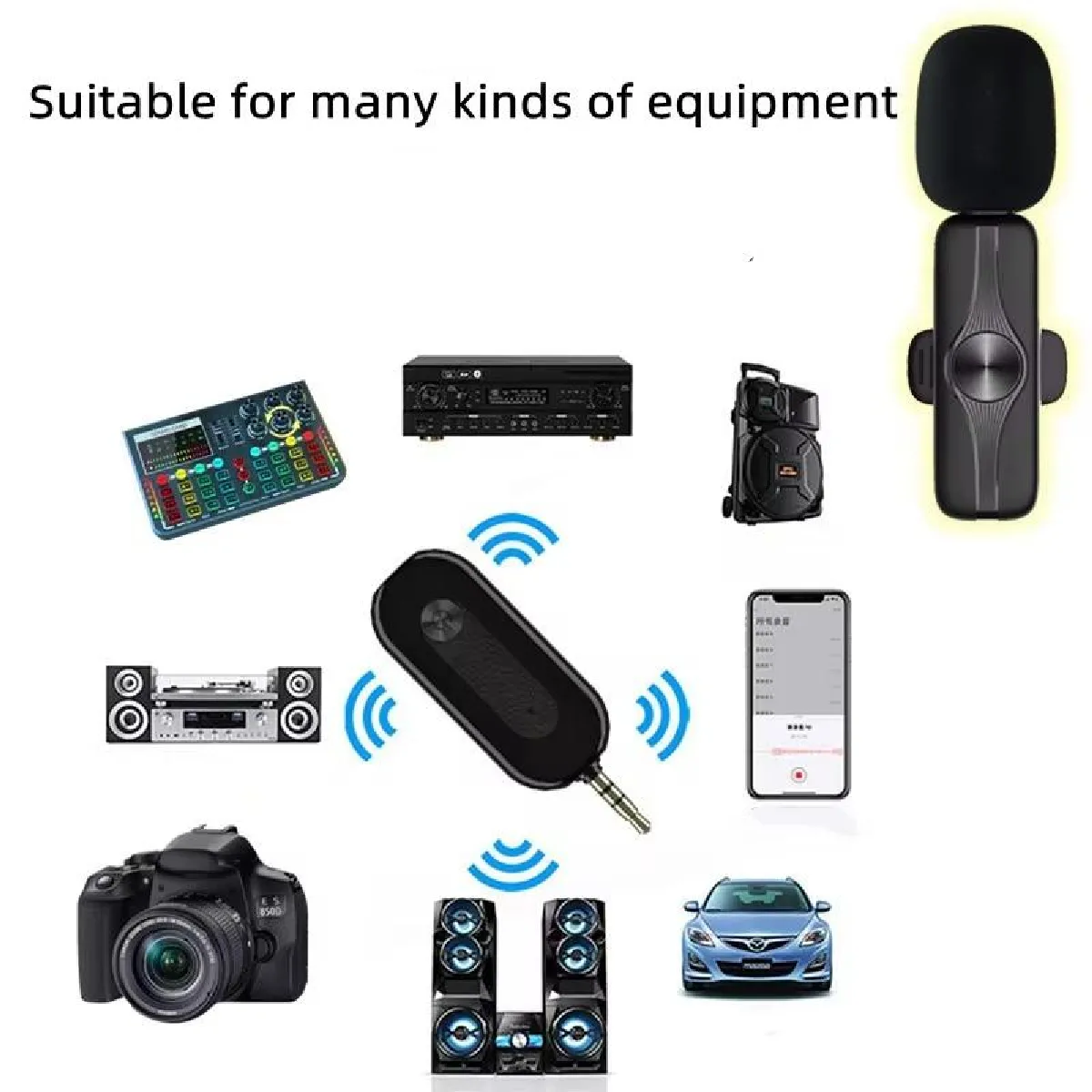 Yonis Microphone Sans Fil avec Trépied