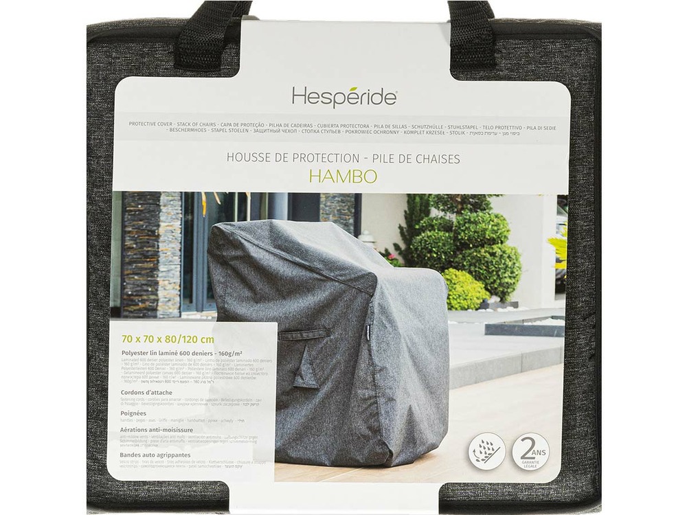 Housse pour chaises empilés hambo gris - 70 x 70 x 120 cm
