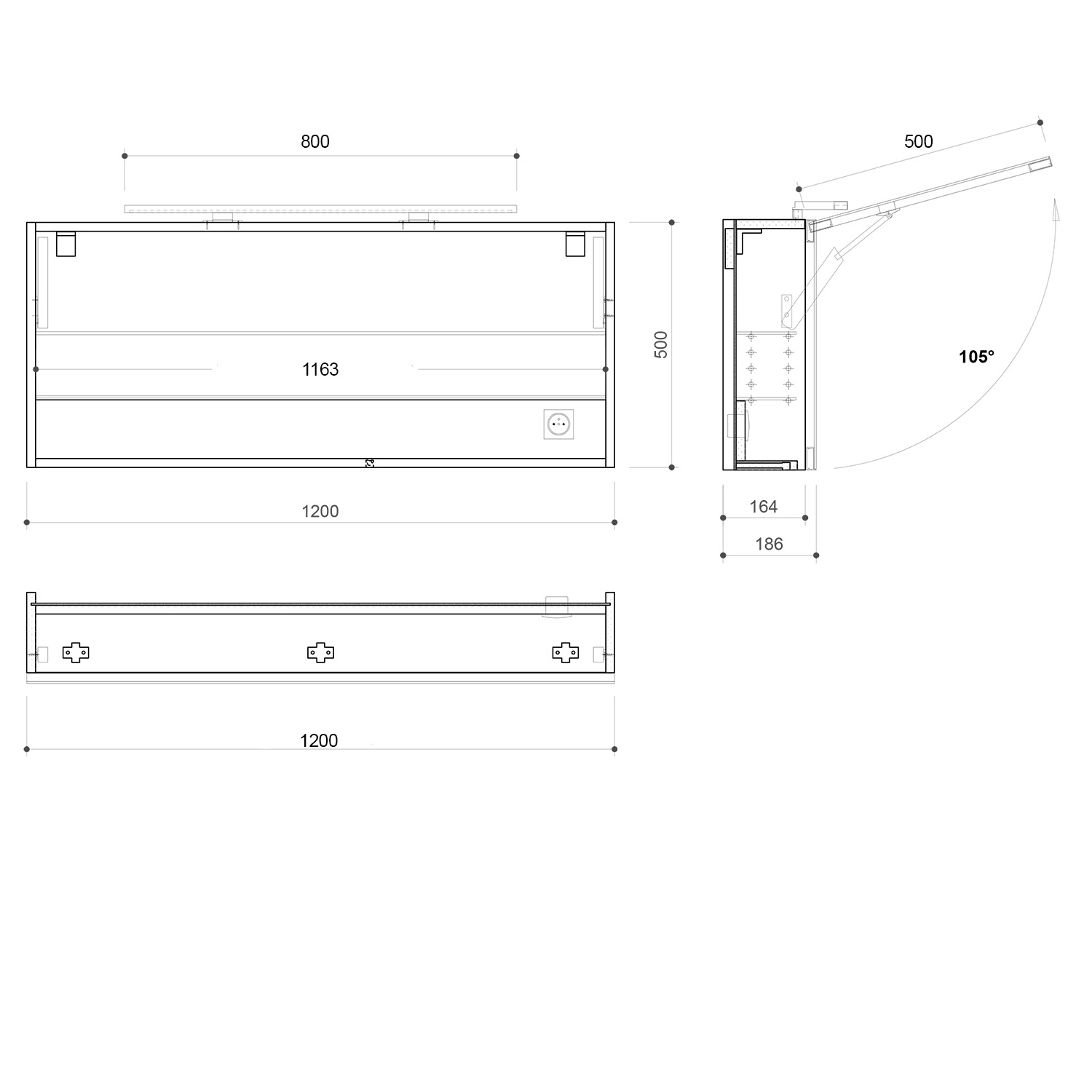 Sapho Cloe spiegelkast met LED verlichting 120cm