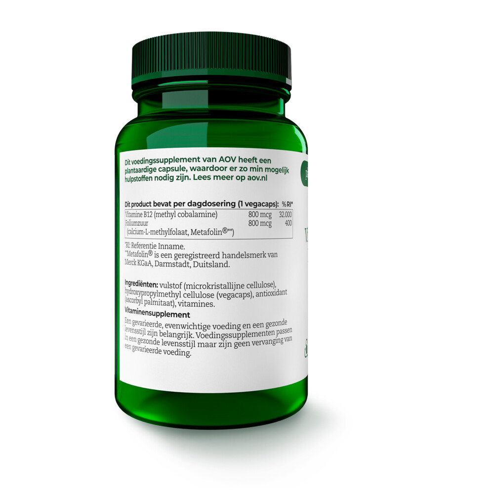 AOV 250 Vitamine B12 & Foliumzuur (800 mcg)60 vegacapsules
