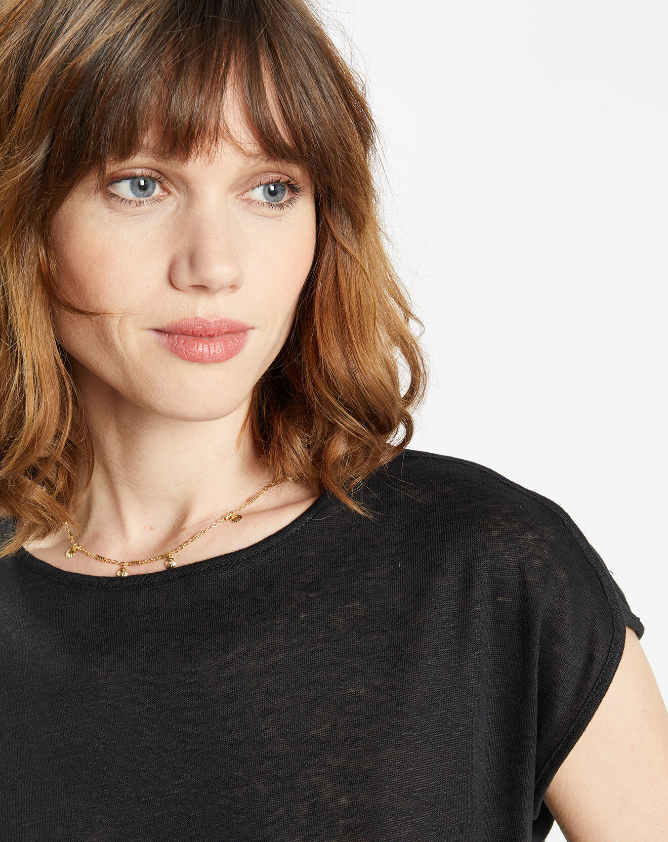 Galeries Lafayette T-Shirt en 100% Lin Divali noir