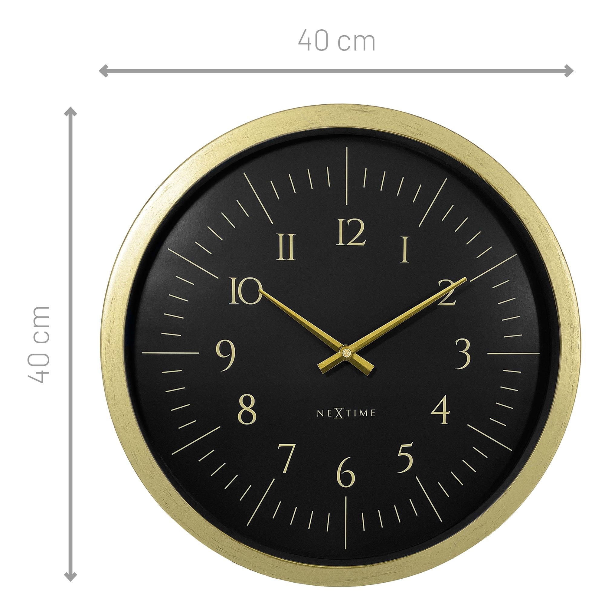 NeXtime - Wandklok 40 cm-Goud|Zwart-Plastic-NeXtime 'Galaxy'