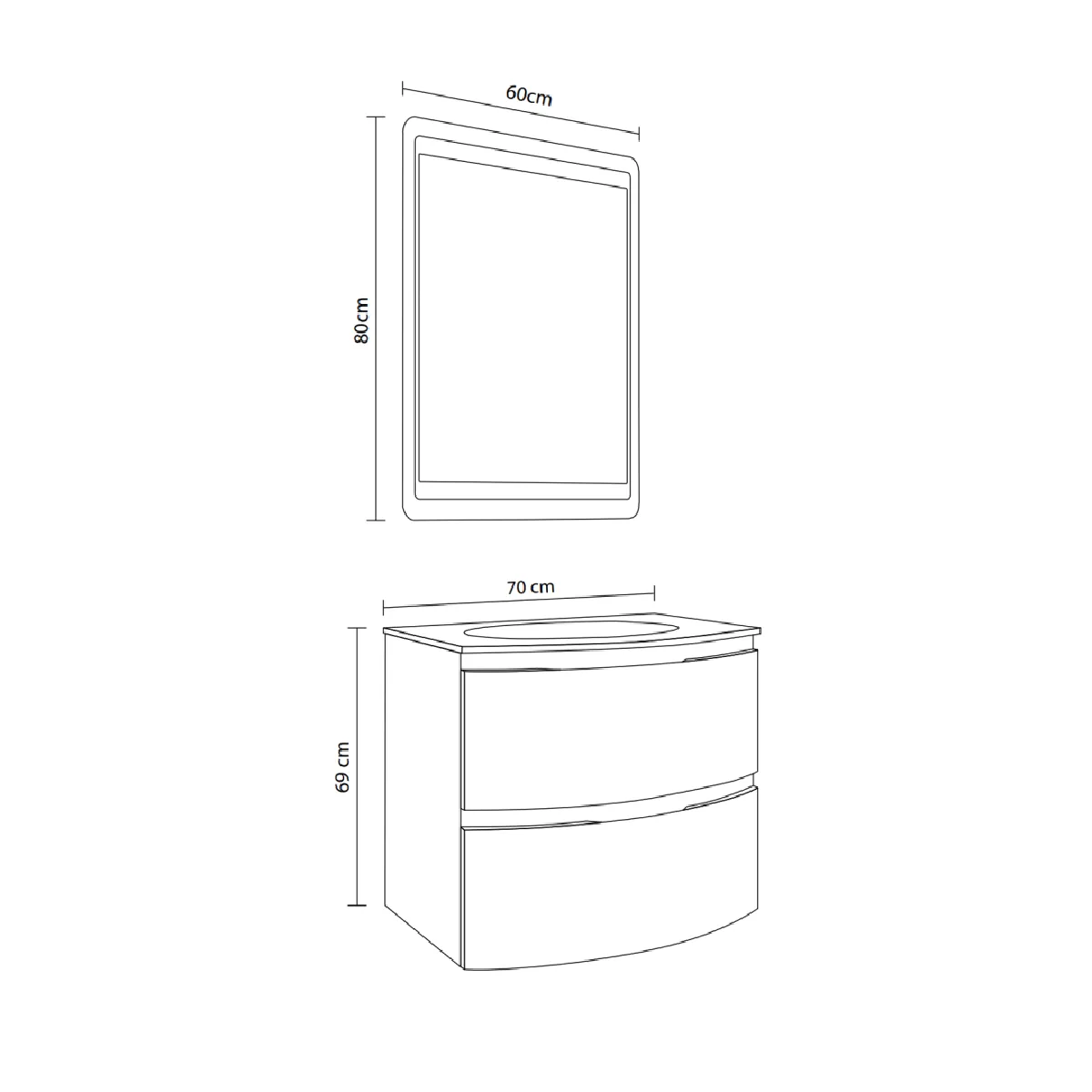 Kiamami Valentina Armoire wc murale - Blanc brillant