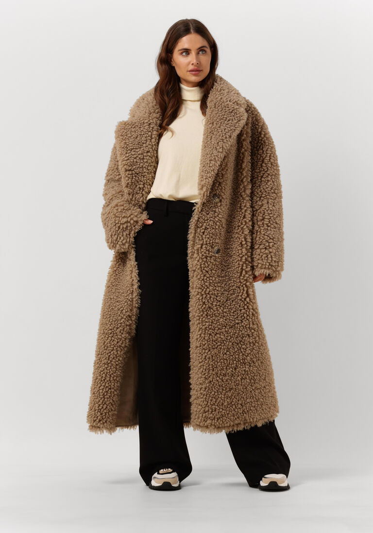 BEAUMONT taupe beaumont teddy jas reversible curly lammy coat