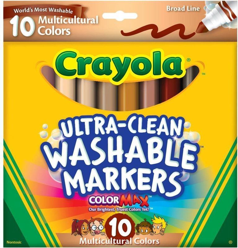 Crayola - Afwasbare Markers voor kinderen - Ultra Clean - Multicultural - 10 stuks