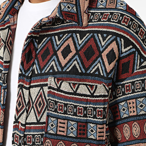 Surchemise Beige Rouge Bleu Clair