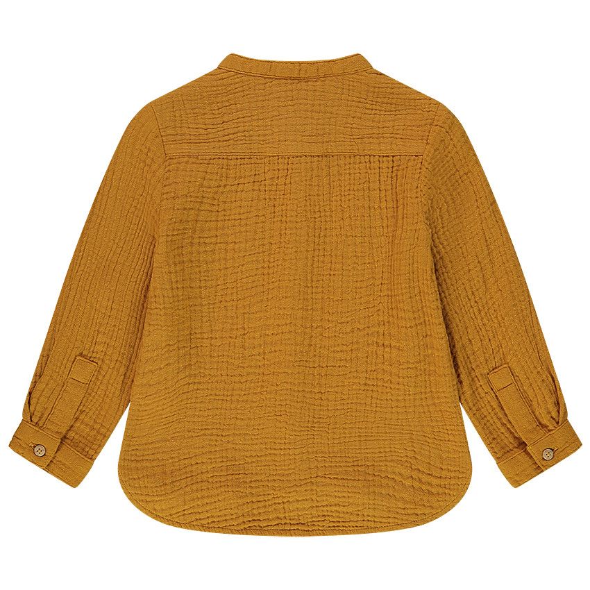 Chemise manches longues en tetra pour bébé garçon - Moutarde