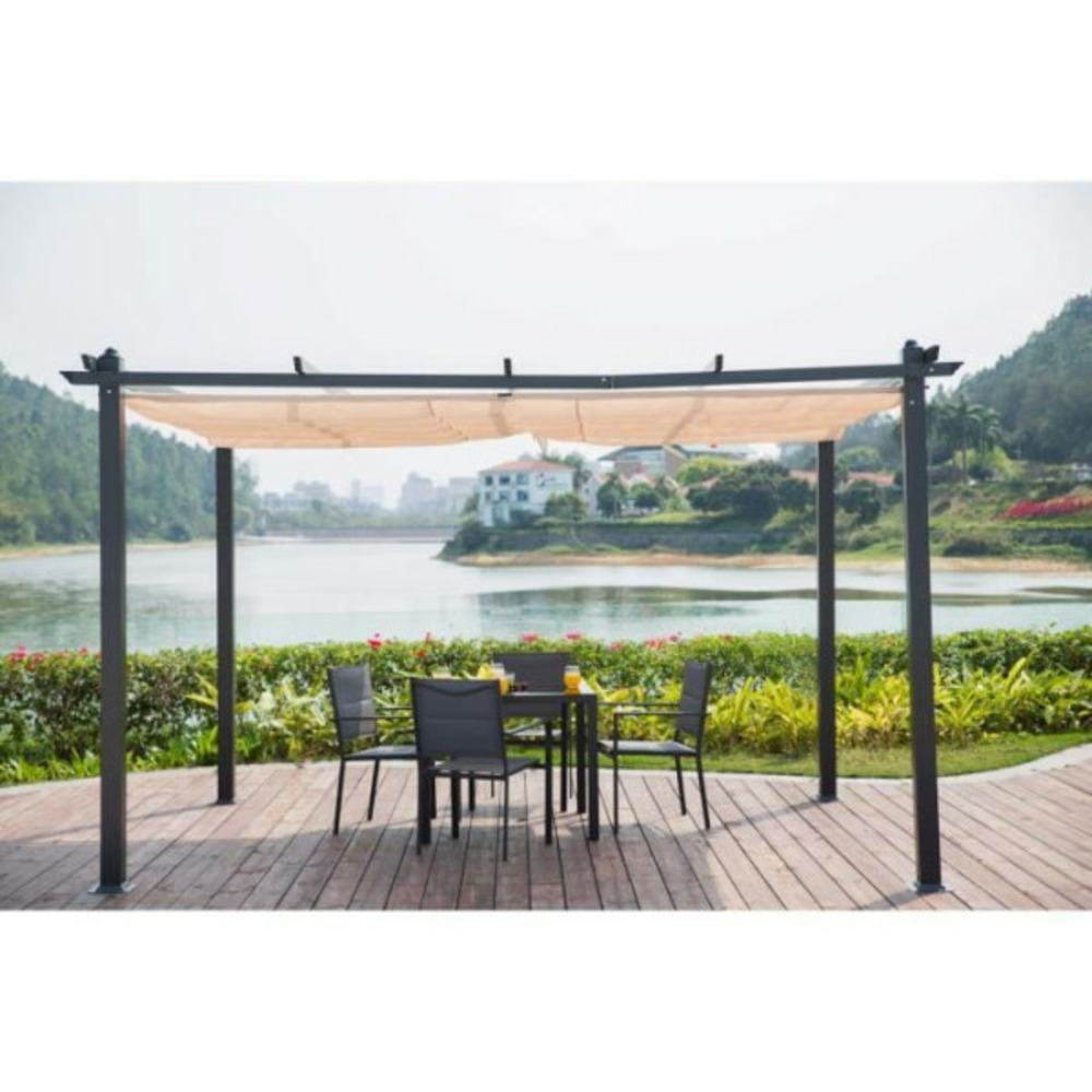 Pergola en aluminium cordoba - ecru - 4 x 3 m