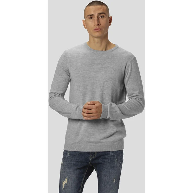 Clean Cut Copenhagen Merino Wool Crew Light grey mel