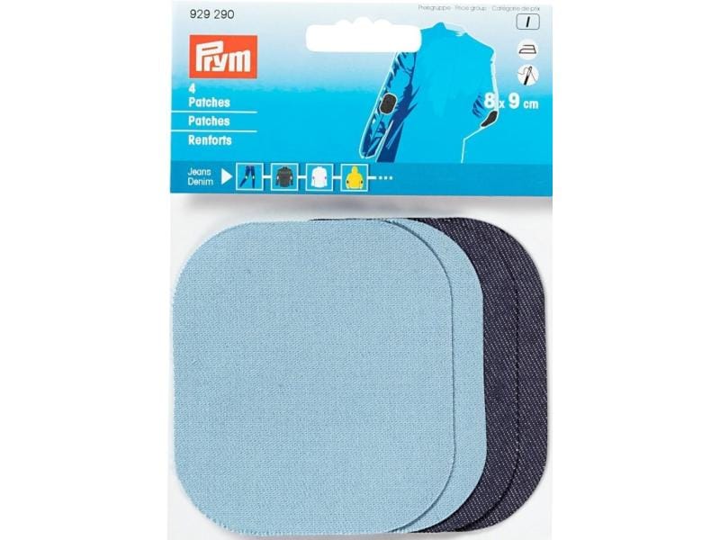 Prym Applikation Patches Jeans, 9 x 8 cm, aufbügelbar Vollflächige Ovale Patches für Jeans und Kord zum Aufbügeln