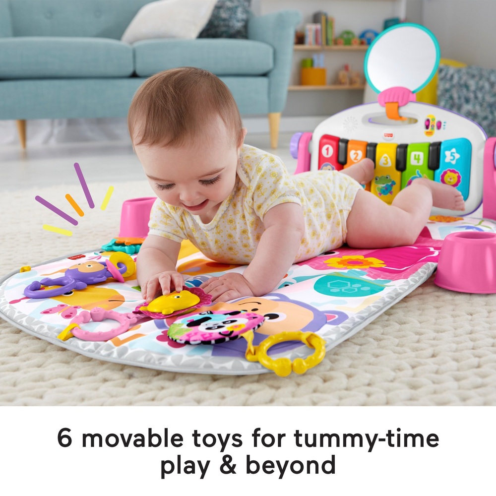 Fisher-Price Deluxe Kick & Play Piano Baby-Spielmatte Rosa