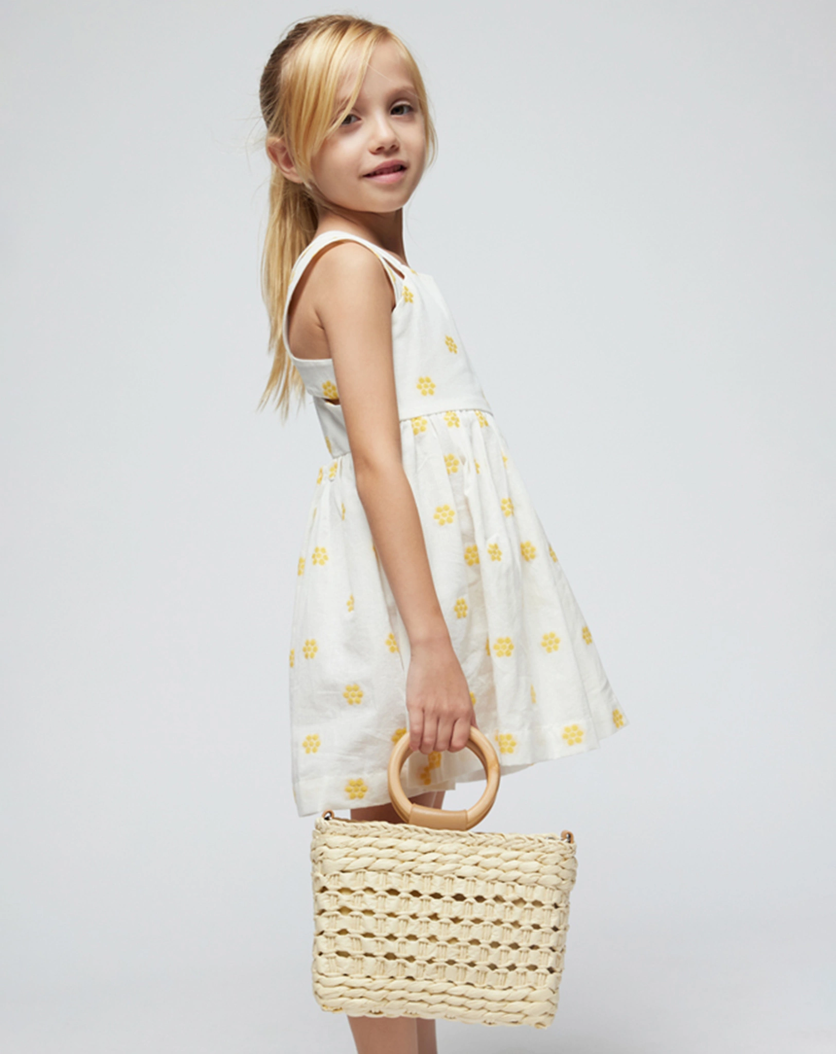 Kleid JAQUARD FLOWERS in creme