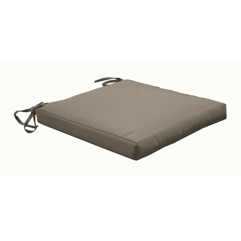 Lot de 4 coussins galette taupe avec ouate pour assise - déhoussables