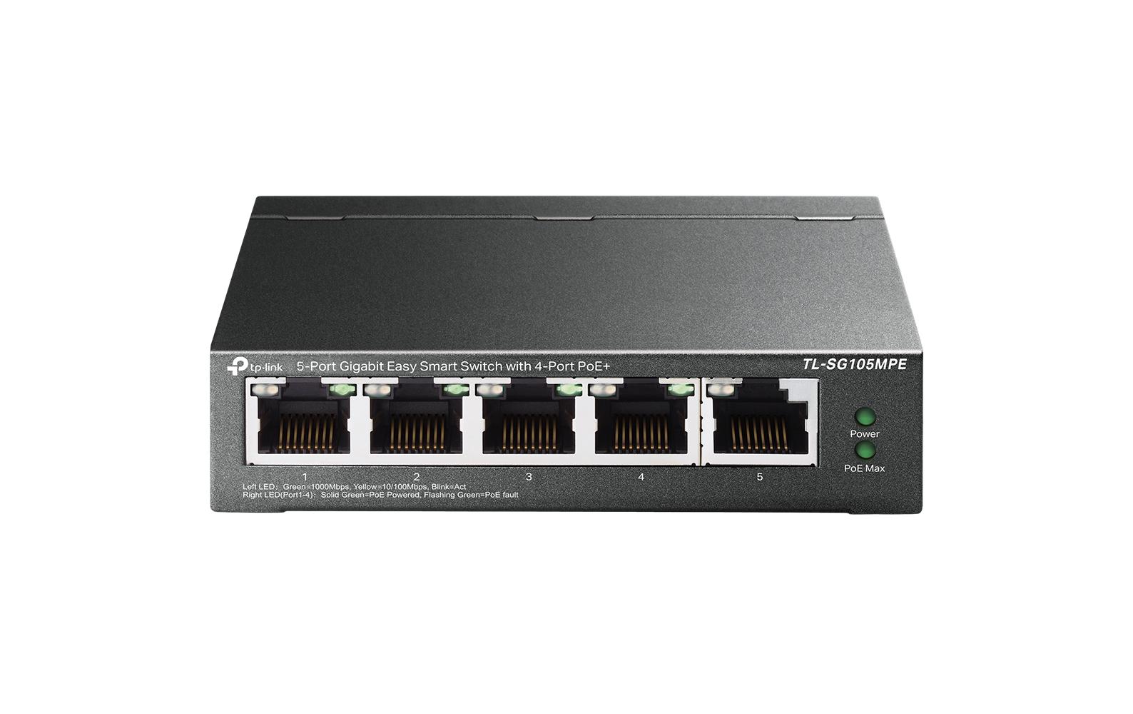 PoE+ Switch TL-SG105MPE 5 Port5-Port Gigabit Easy Smart Switch mit 4-Port PoE+