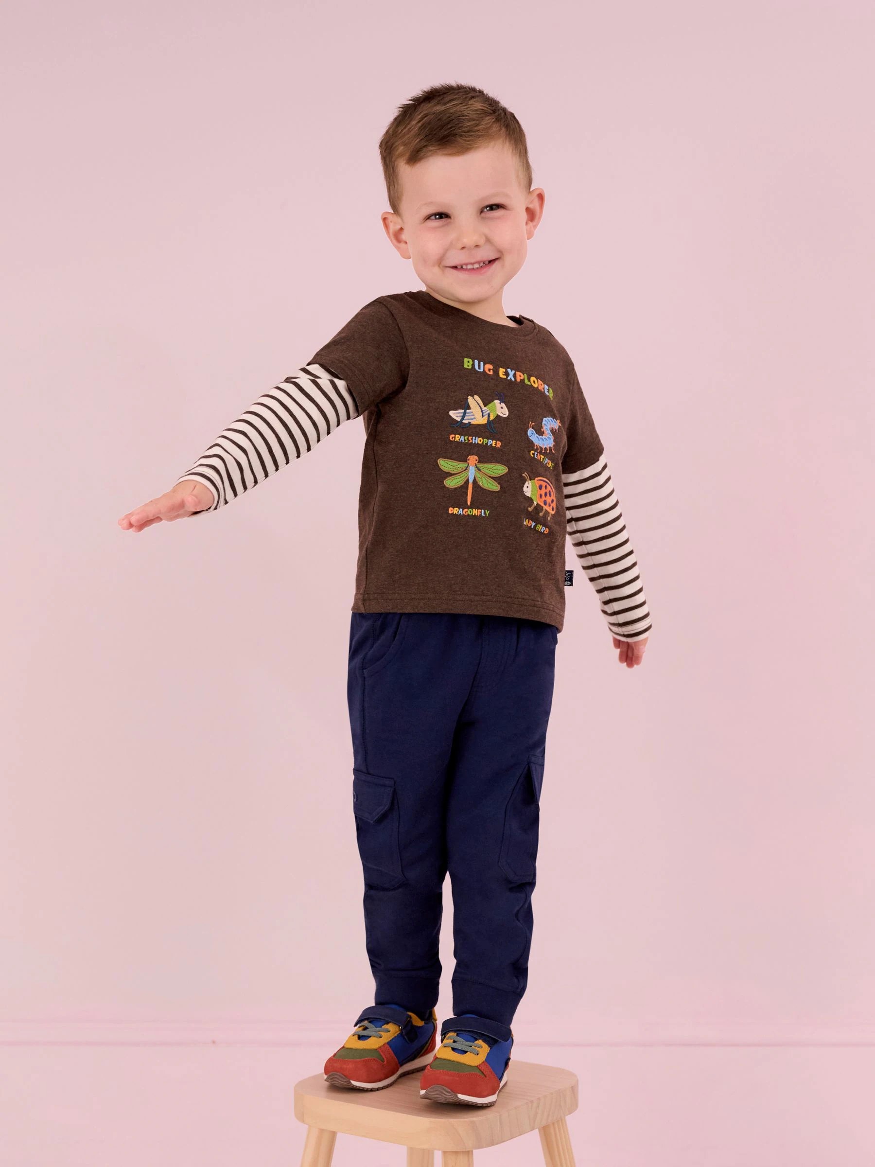 Indigoblauw & marineblauw - JoJo Maman Bébé Cargo 100% Cotton Joggers 2 Pack