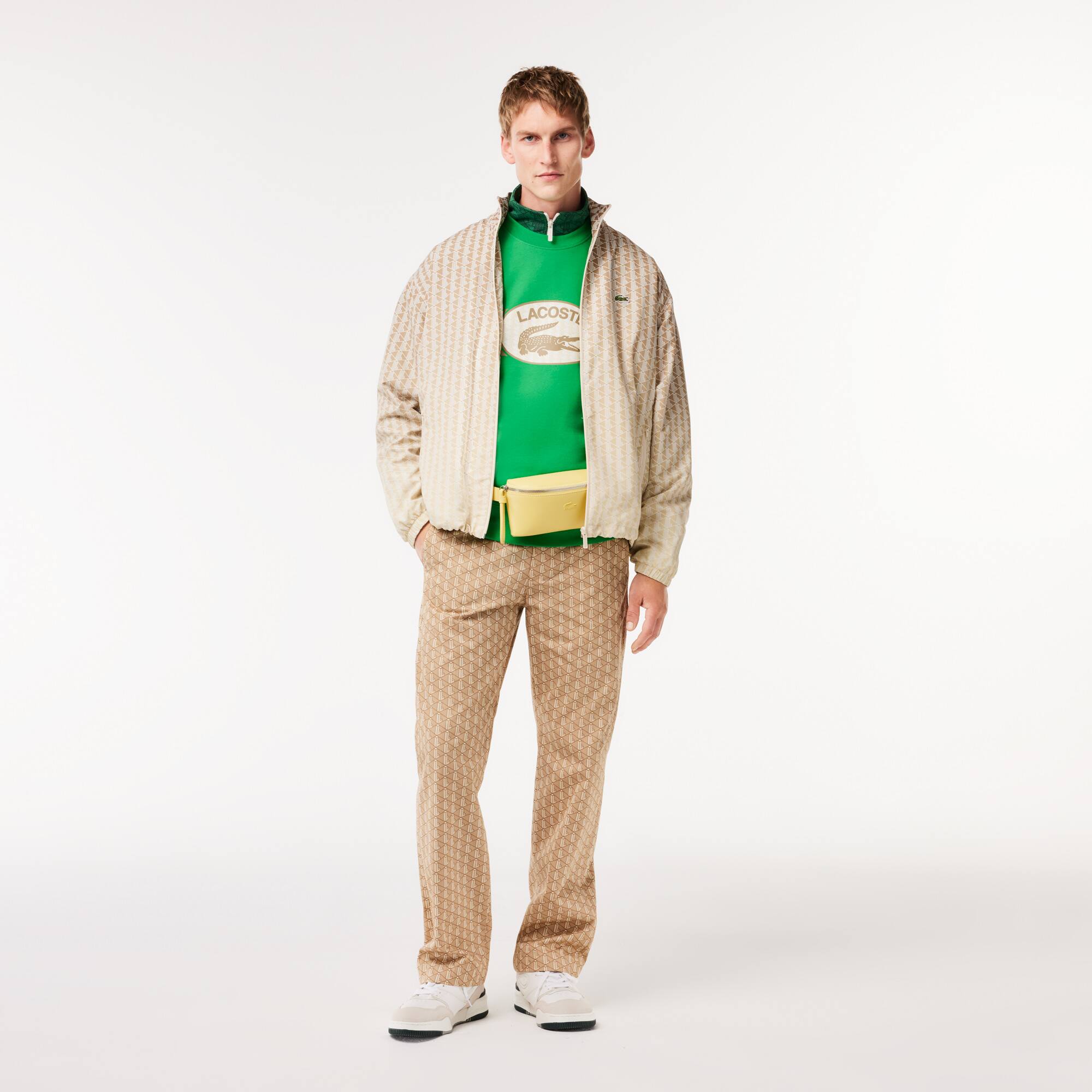 Sweatshirt loose fit imprimé monogramme en molleton Sweatshirts - Vert - Lacoste - Homme