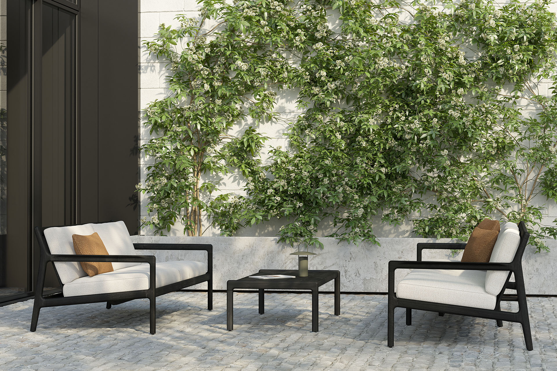 Ethnicraft - Outdoor - Teak Jack koffietafel - zwart Teak Jack koffietafel - 150cm - zwart