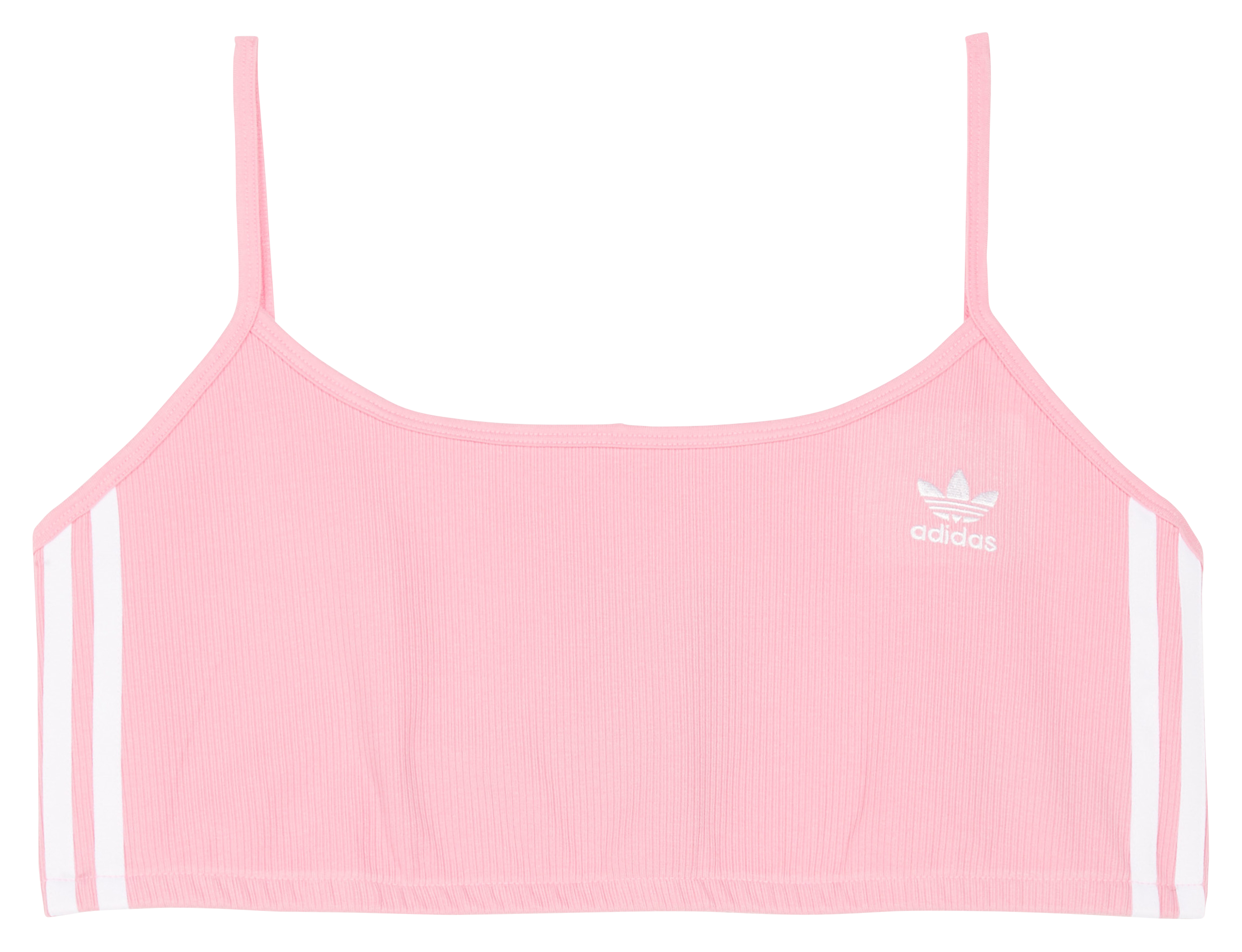 Brassière col rond logo brodé en coton| Rose