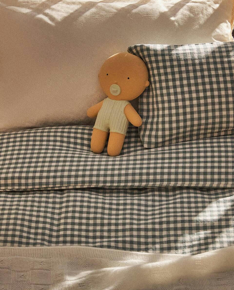 CAPA DE EDREDOM INFANTIL XADREZ VICHÊ