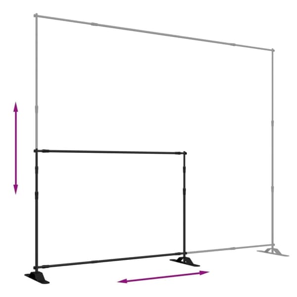 vidaXL Bakgrunnsstativ svart 305x243 cm stål