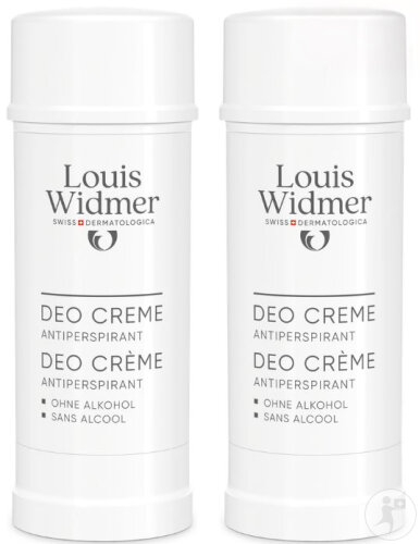 Louis Widmer Bodycare Deo Crème Anti-Transpirant Sans Parfum 2x40ml