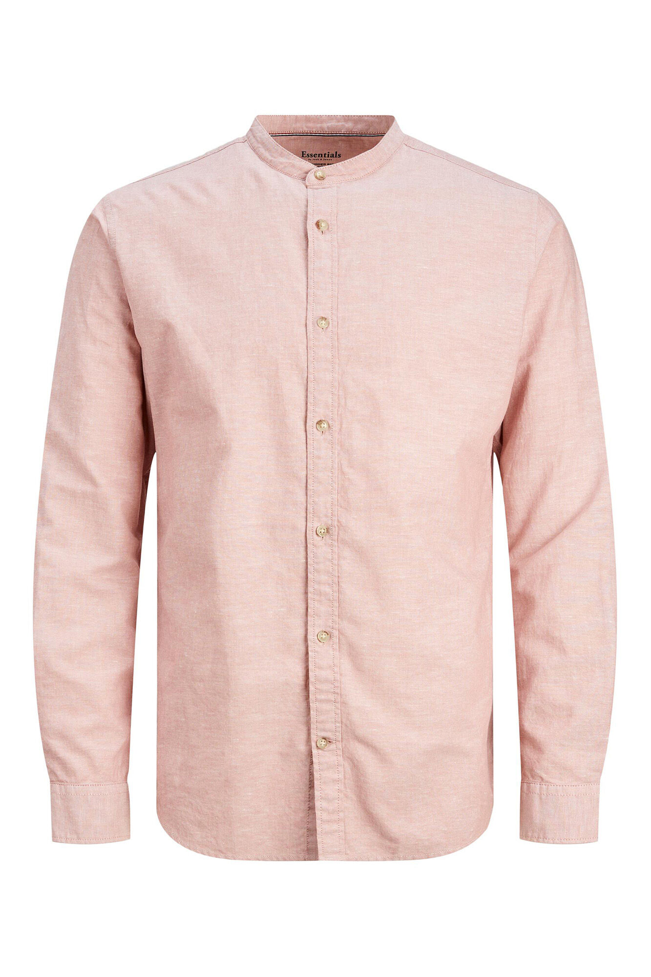Camisa de linho de manga comprida - cinza médio