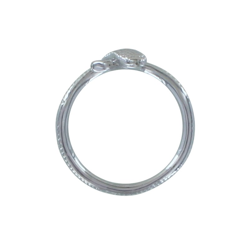 Bague Argent Rhodié Cordon Serpent