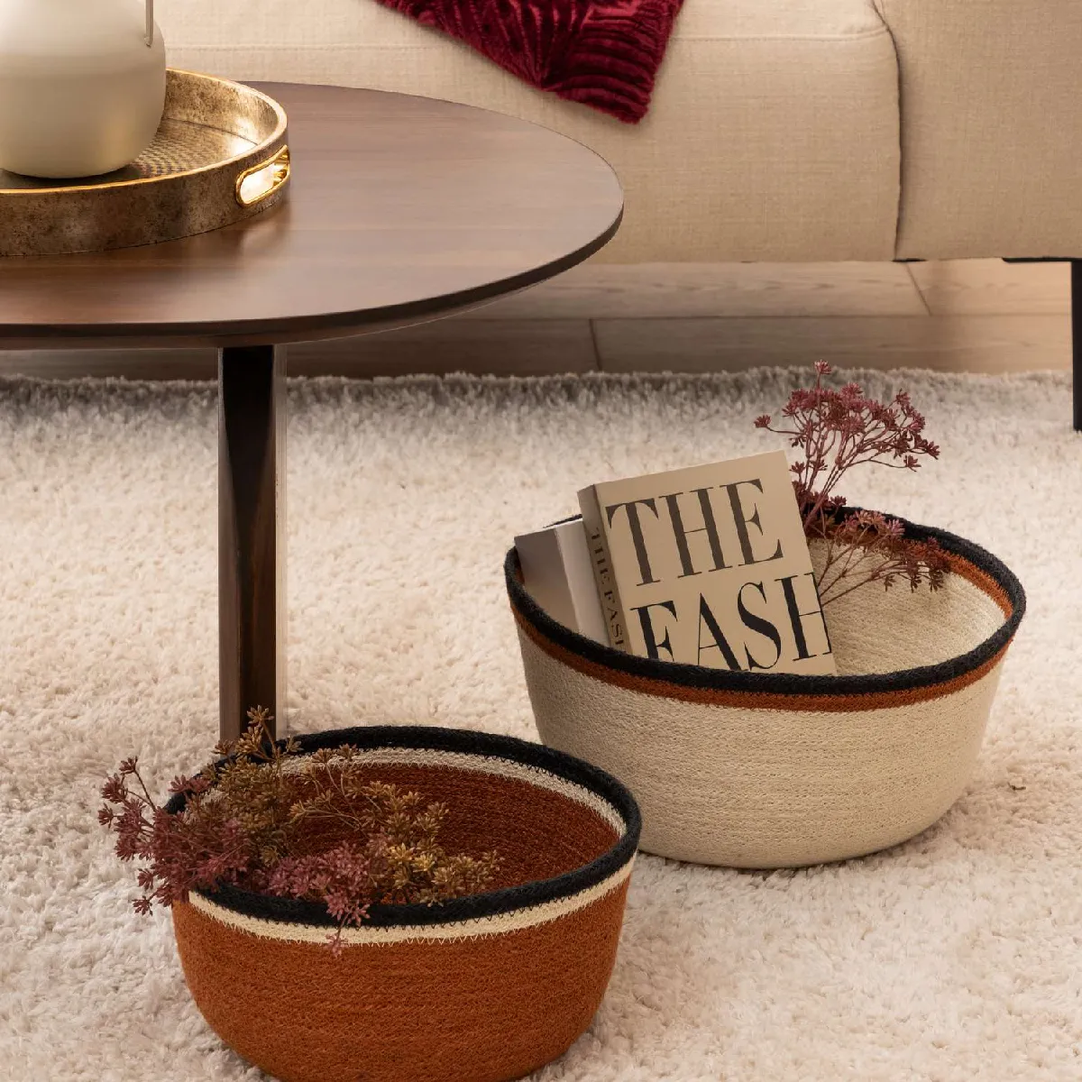 Atmosphera, Createur D'Interieur ATMOSPHERA Ensemble de paniers jute AUTOMNE