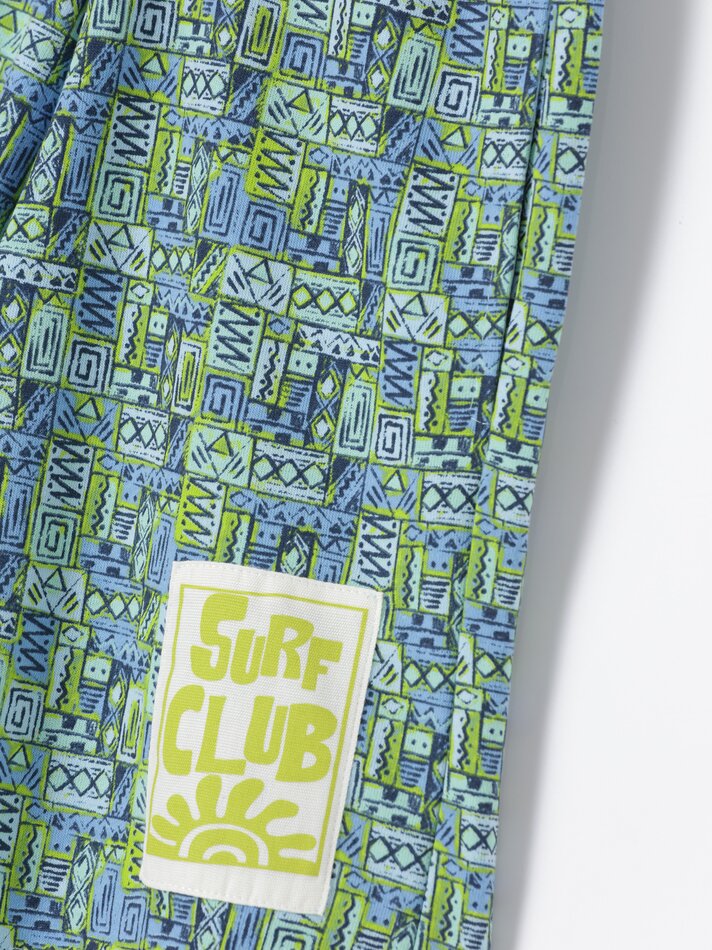 Bermuda jogger estampada - Azul
