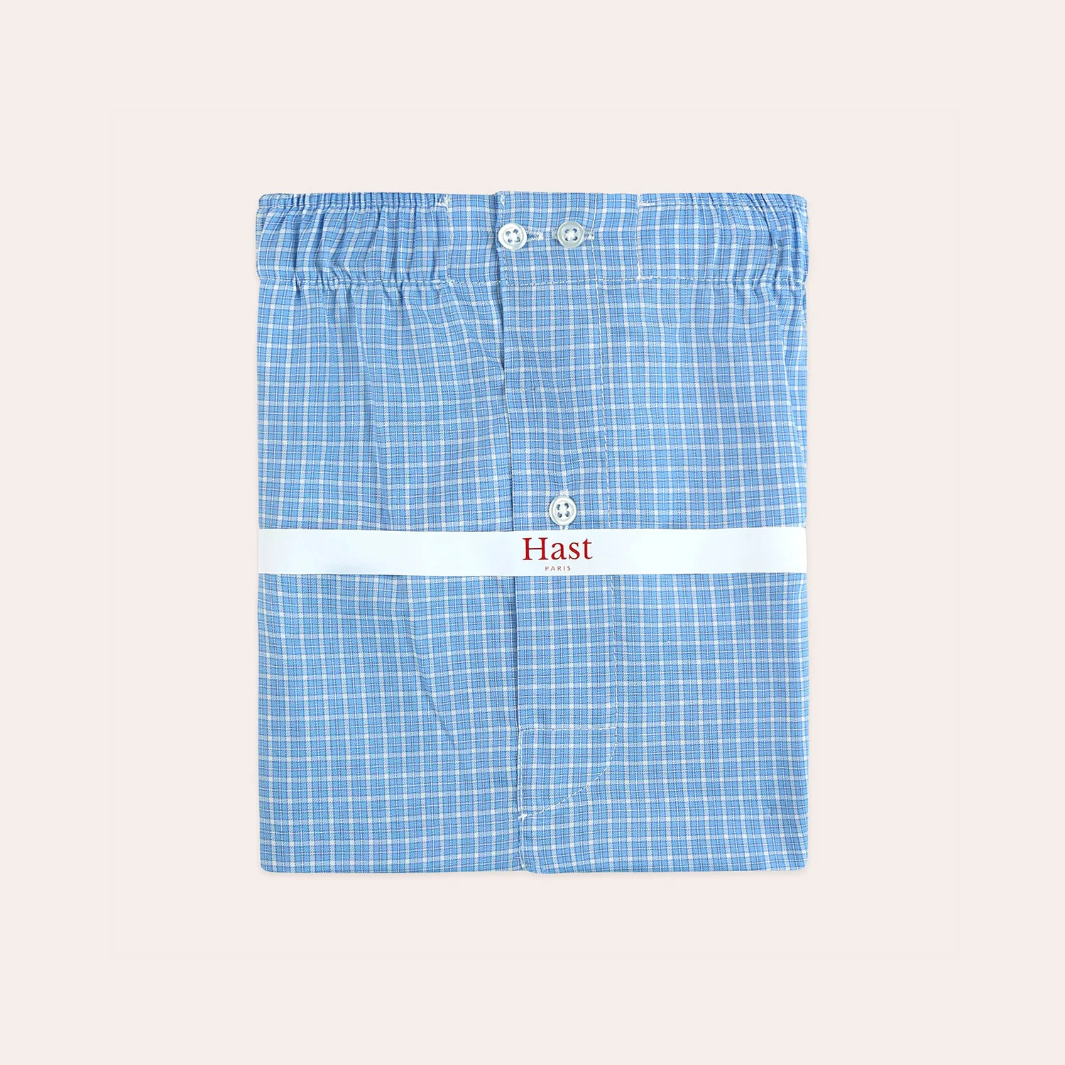Upcycled blue checkered boxer shorts