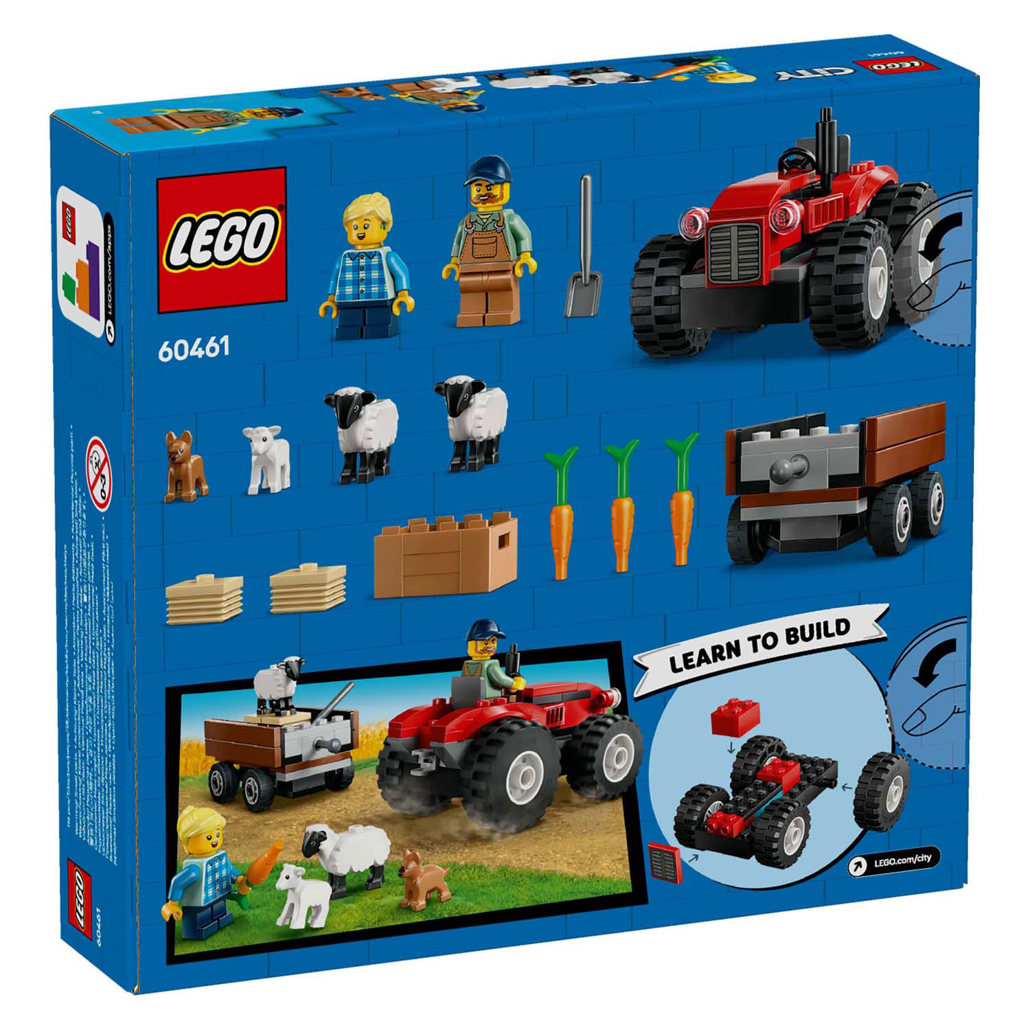 LEGO City 60461 Rode Tractor Met Aanhanger En Schapen