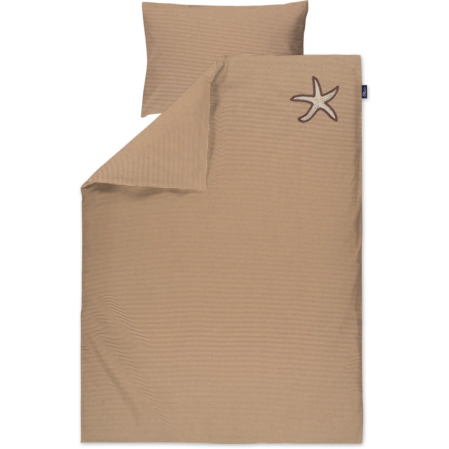 Alvi® Bettwäsche Starfish taupeweiß 100 x 135 cm
