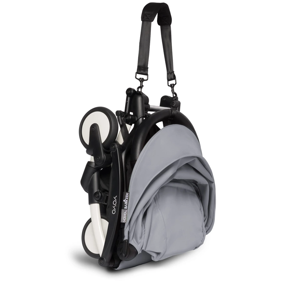 BABYZEN Kinderwagen YOYO2 0+ White mit Liegewanne und Textilset Stone