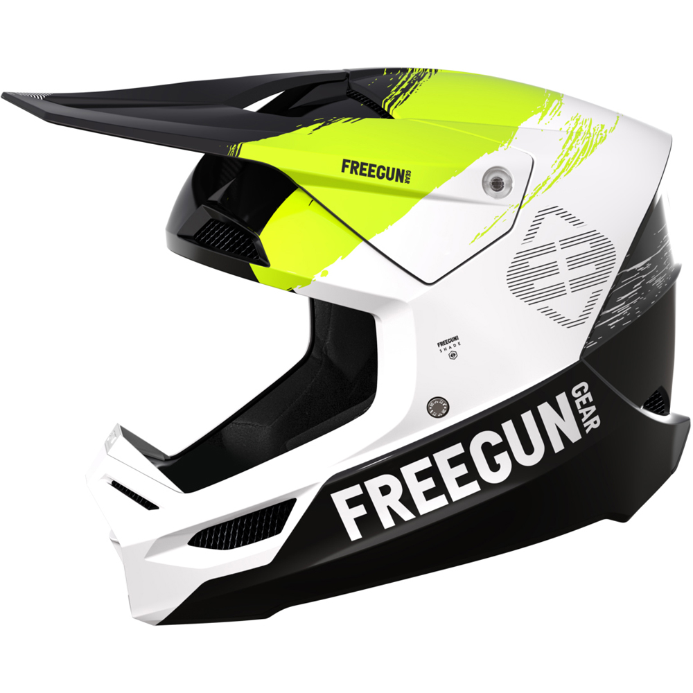 Freegun - Casque enfant XP4 Kid Shade Noir Brillant / Blanc brillant / Jaune fluo