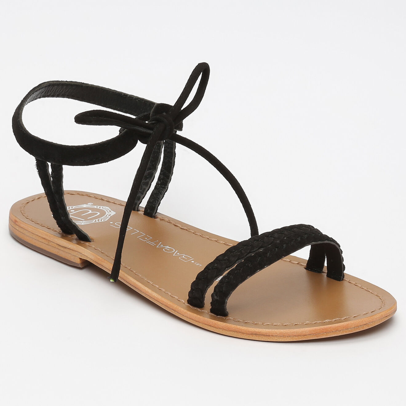 Les Bagatelles Sandales en Cuir Magnolia noir/marron