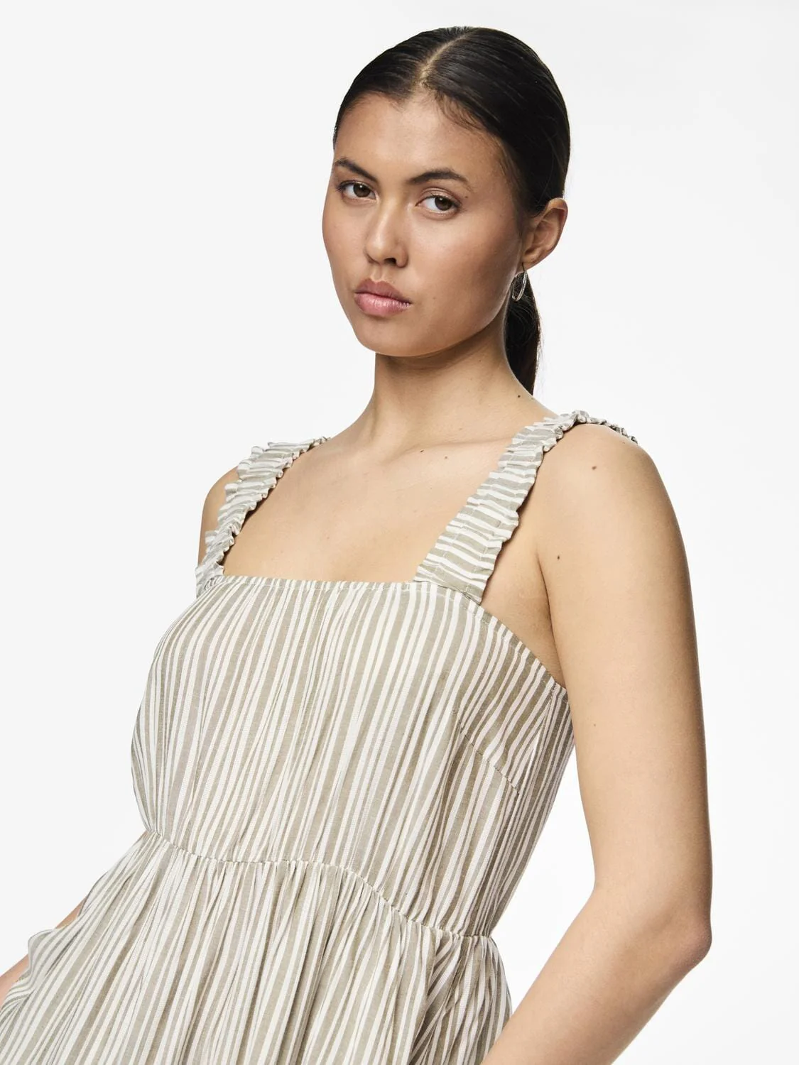 Pieces Pcalvina Sl Midi Dress 4472388 laurel oak cloud dancer