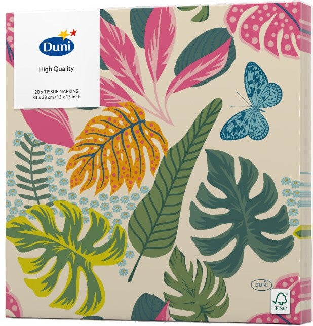 Duni servet Summertime multi 33 x 33 cm 20 stuks