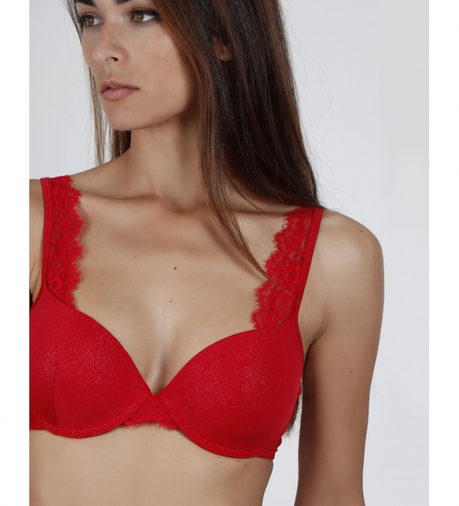 Conjunto de sutiã e calcinha vermelhos da Admas