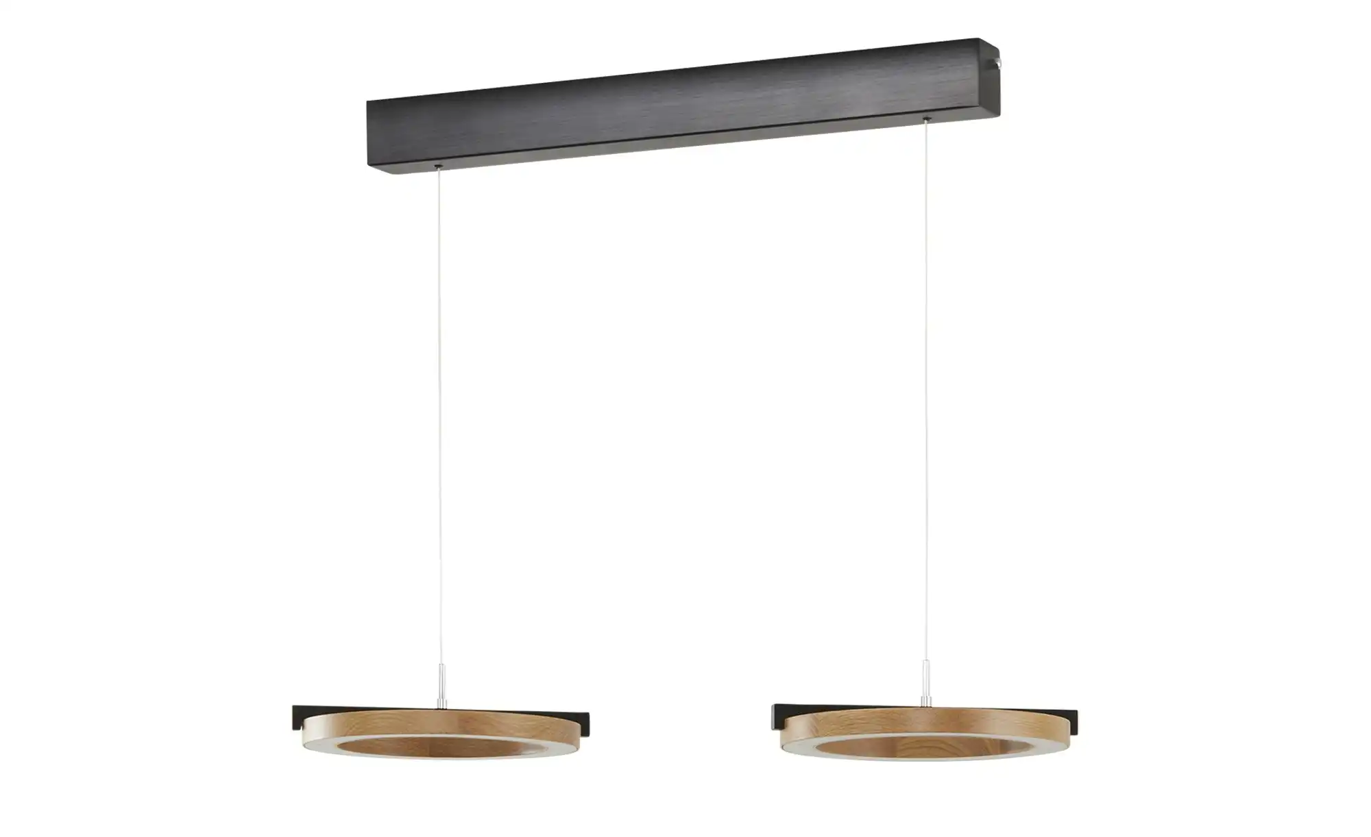 KHG LED-Pendelleuchte, 2-flammig, anthrazit / Eiche