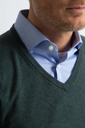 Steppin' Out Trui Cotton Cashmere V-hals Donkergroen SM1201.0001-5003 kopen