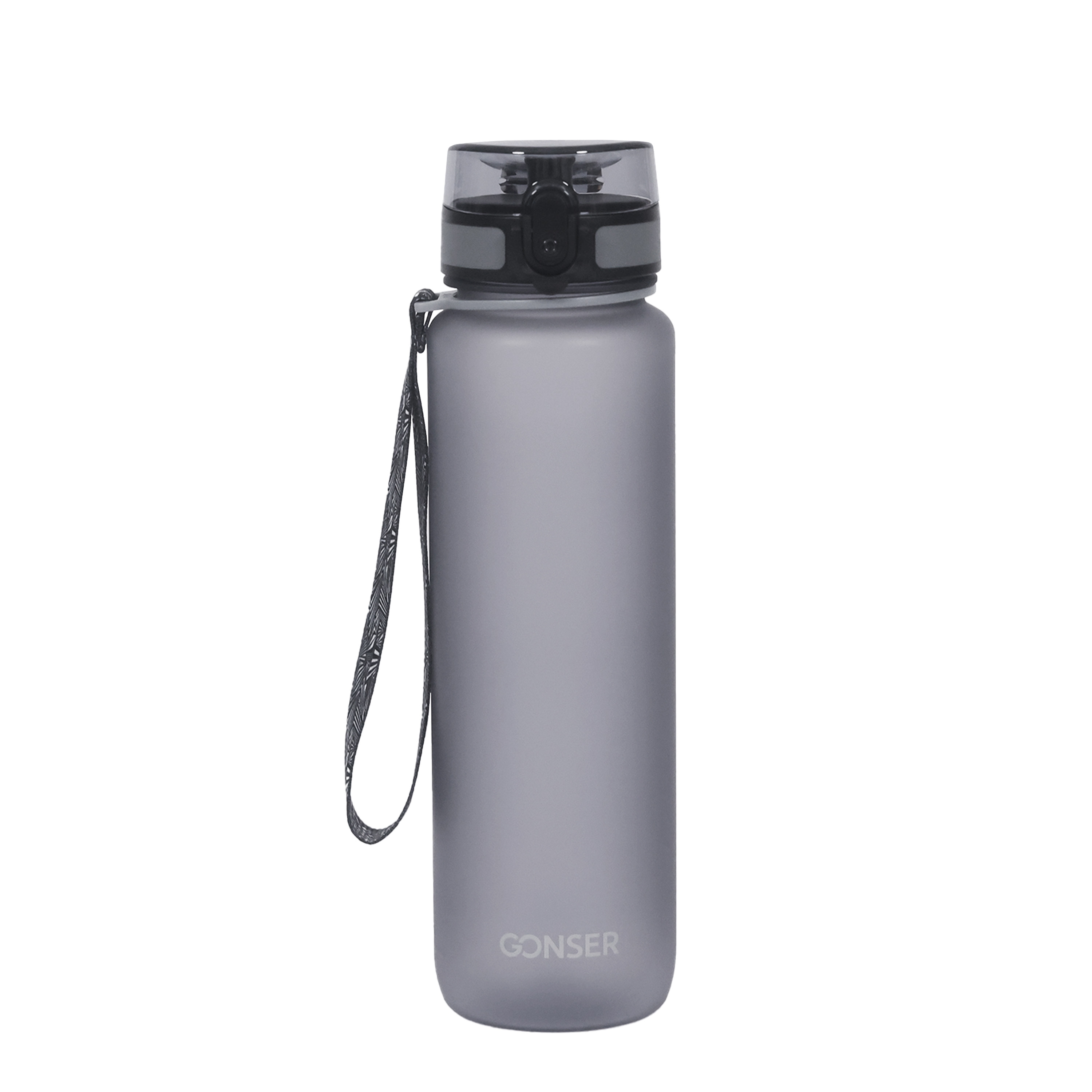 Trinkflasche 1L grau