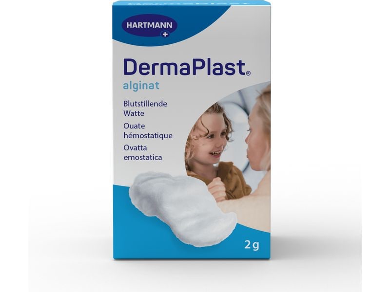 DermaPlast Alginat Blutstillende Watte 2 g Zur Blutstillung oberflächlicher Wunden