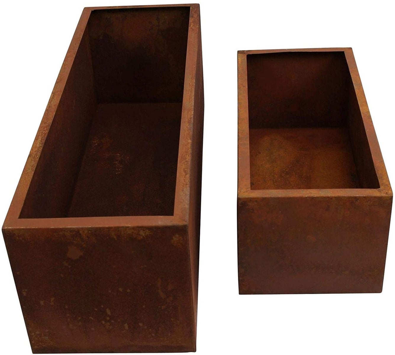 Dekoleisschaft 2x Metalen plantenbakken in roestlook, bloembakken, plantenbakken, plantenbakken, verhoogde bedden, tuindecoraties voor buiten