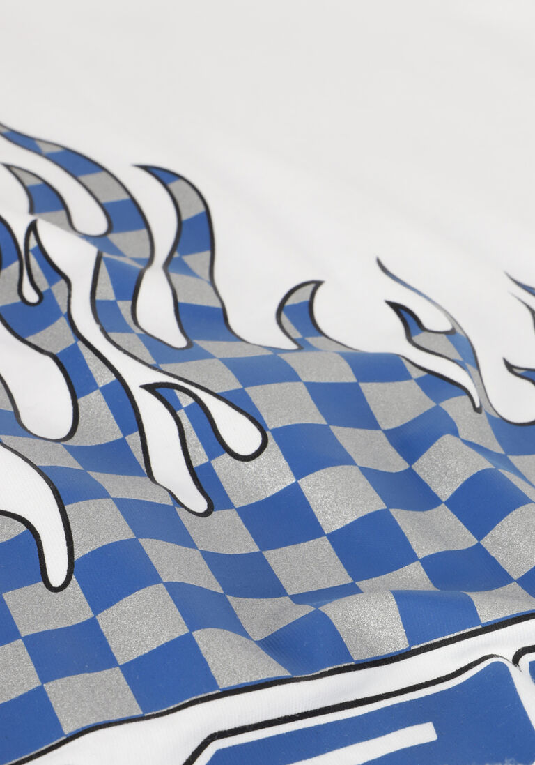 VANS witte vans t-shirt reflective checkerboard flame ss white