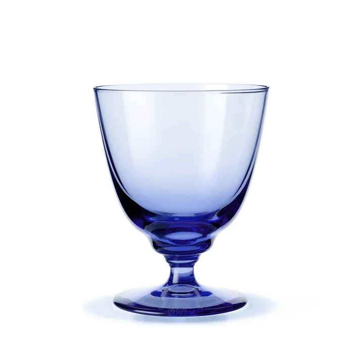 Holmegaard - Flow Trinkglas mit Fuss 35 cl, dunkelblau