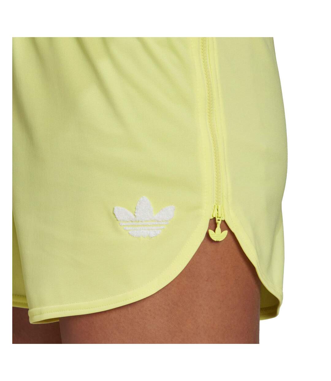 Short Jaune fluo Femme Adidas Zip-Up