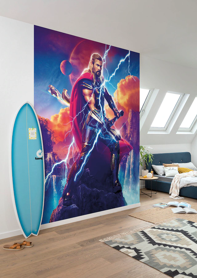 Komar Fototapete »Digitaldruck Vlies -  Love and Thunder Adventure - Grösse 200 x 250 cm« bedruckt glatt Kinderzimmer